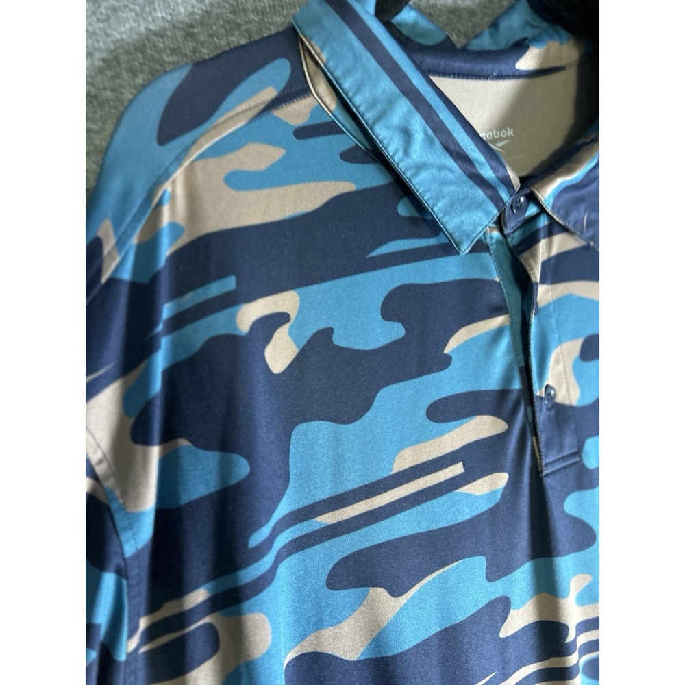 Reebok Camo Print Polo Shirt Size 3XL Big 3XB Short‎ Sleeve Camouflage